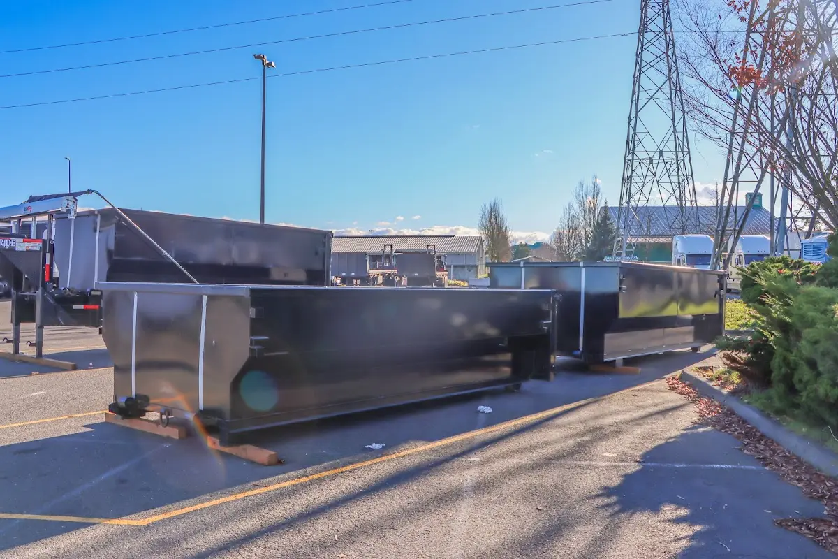 Roll-off dumpster ready for waste disposal at job site for Commercial Dumpster Rental in Warsaw